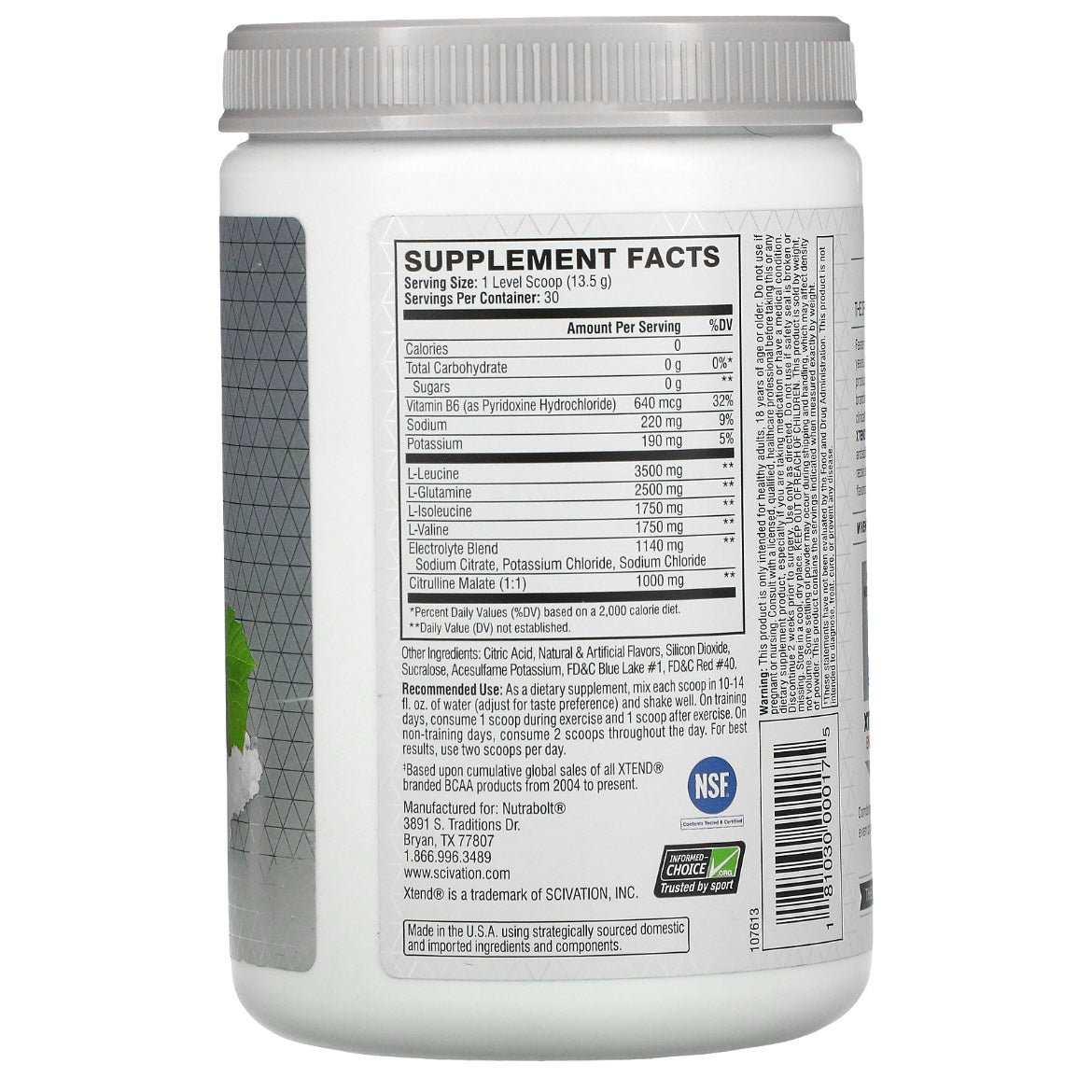 Scivation Xtend The Original 7G BCAA (392 g) Grape EXP Dec 2024 - NutriFirst Pte Ltd