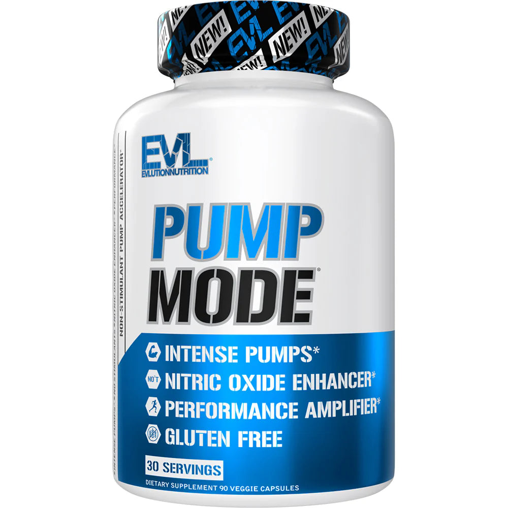 EVLution Nutrition PumpMode Non-Stimulant Pump Accelerator 60 Veggie Capsules Exp Jul 2026