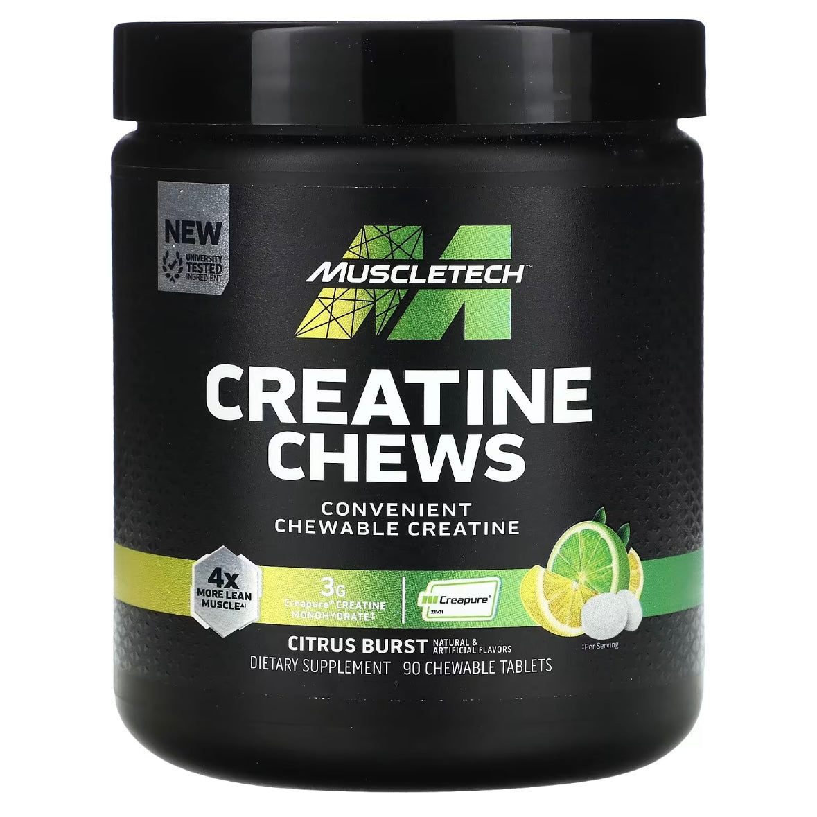 MuscleTech Creatine Chews Citrus Burst 90 Chewable Tablets EXP 8 Nov 2025