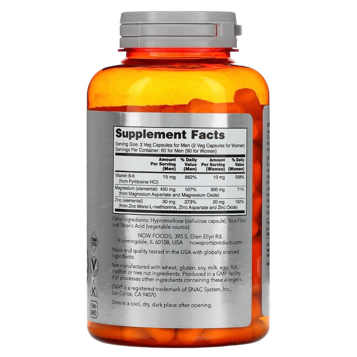 NOW Foods Sports ZMA Sports Recovery 180 Veg Capsules Exp Apr 2027 - NutriFirst Pte Ltd