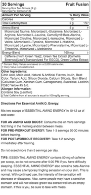 Optimum Nutrition Essential AmiN.O. Energy (270 Grams) 30 Servings - NutriFirst Pte Ltd