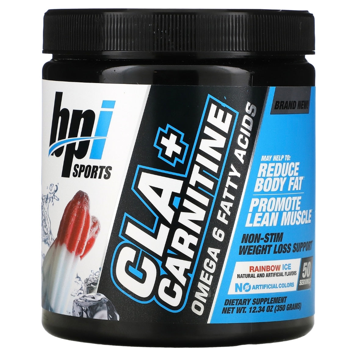 BPI Sports CLA + Carnitine (350g) 50 Servings Rainbow Ice Exp Feb 2026 - NutriFirst Pte Ltd