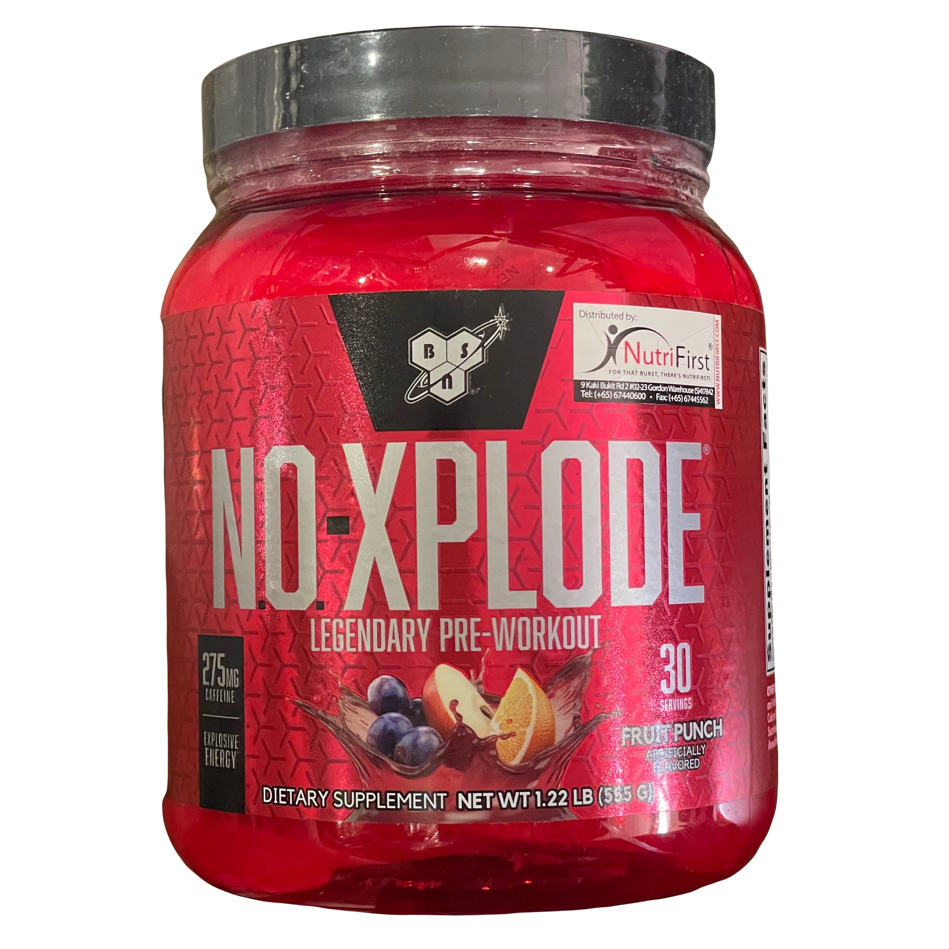 BSN, N.O.-Xplode Legendary Pre-Workout 1.22 lb (555 g) Fruit Punch Exp Feb 2025 - NutriFirst Pte Ltd