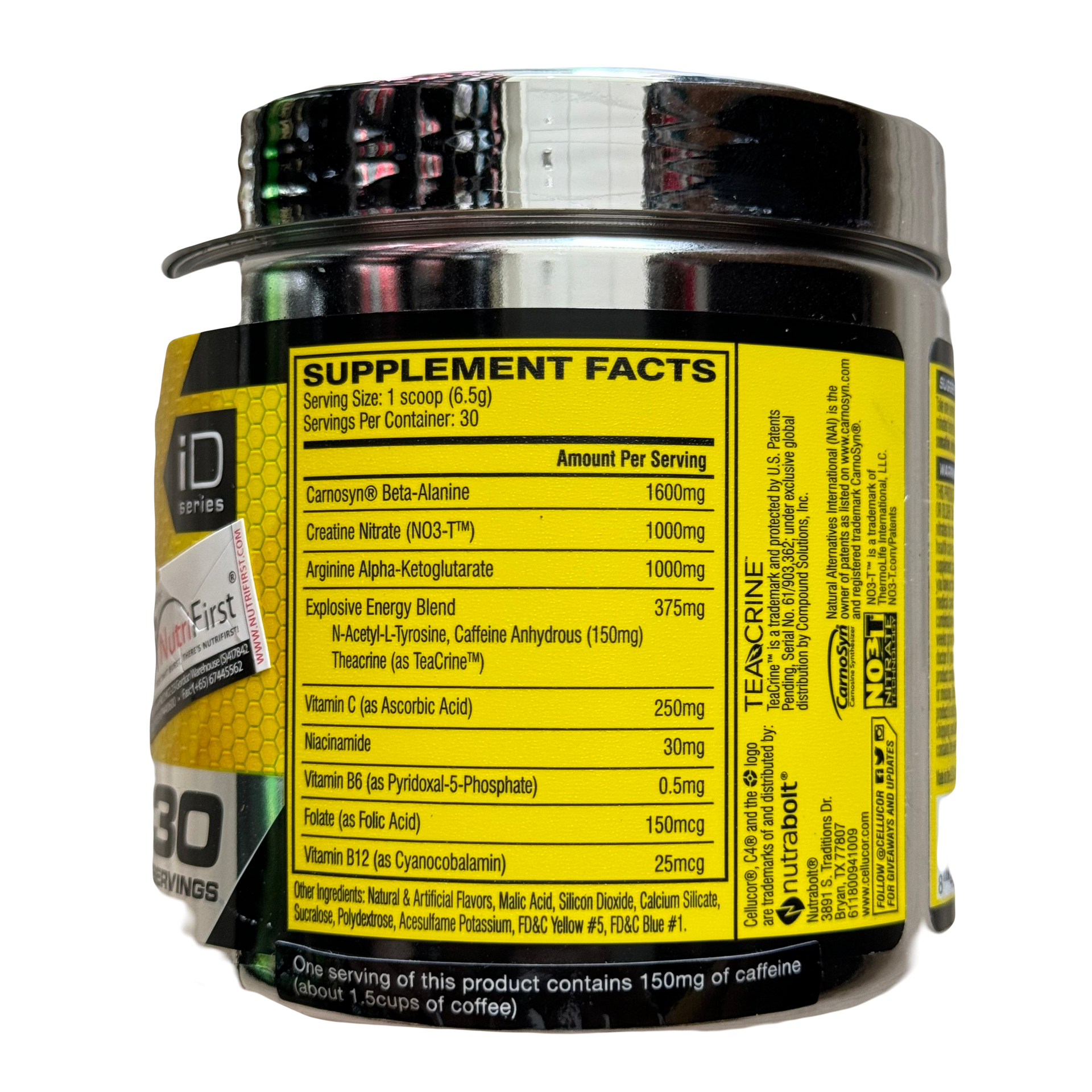 Cellucor C4 PRE-WORKOUT (195g) 30 Servings Green Apple Exp Jan 2026 - NutriFirst Pte Ltd