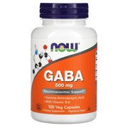 NOW Foods GABA with Vitamin B-6 500 mg 100 Veg Capsules - NutriFirst Pte Ltd