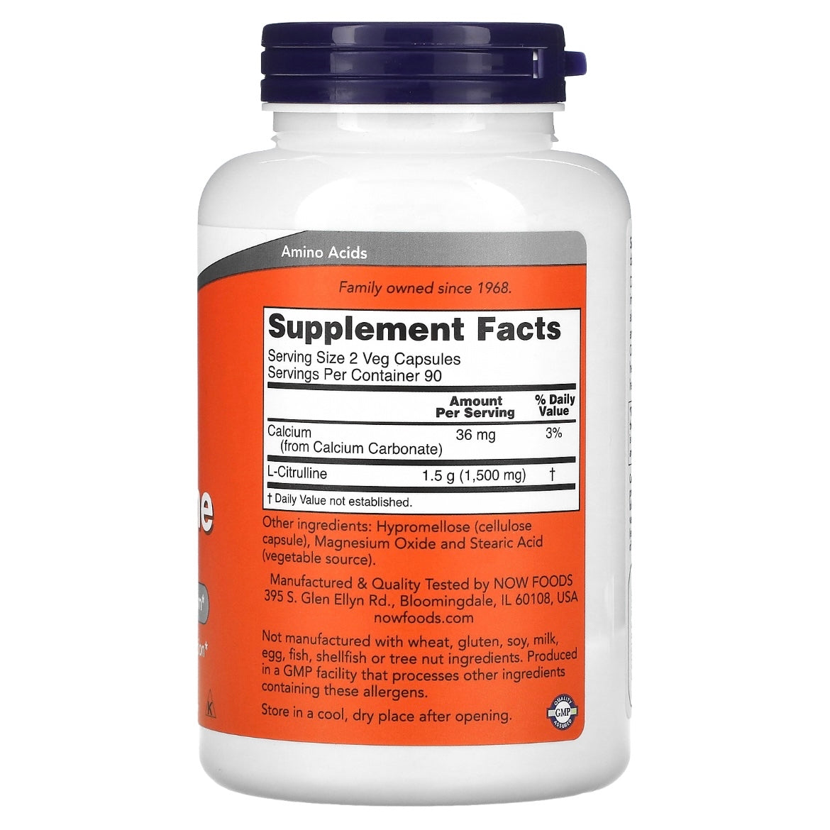 NOW Foods L-Citrulline 750 mg 180 Veg Capsules Exp Feb 2026 - NutriFirst Pte Ltd