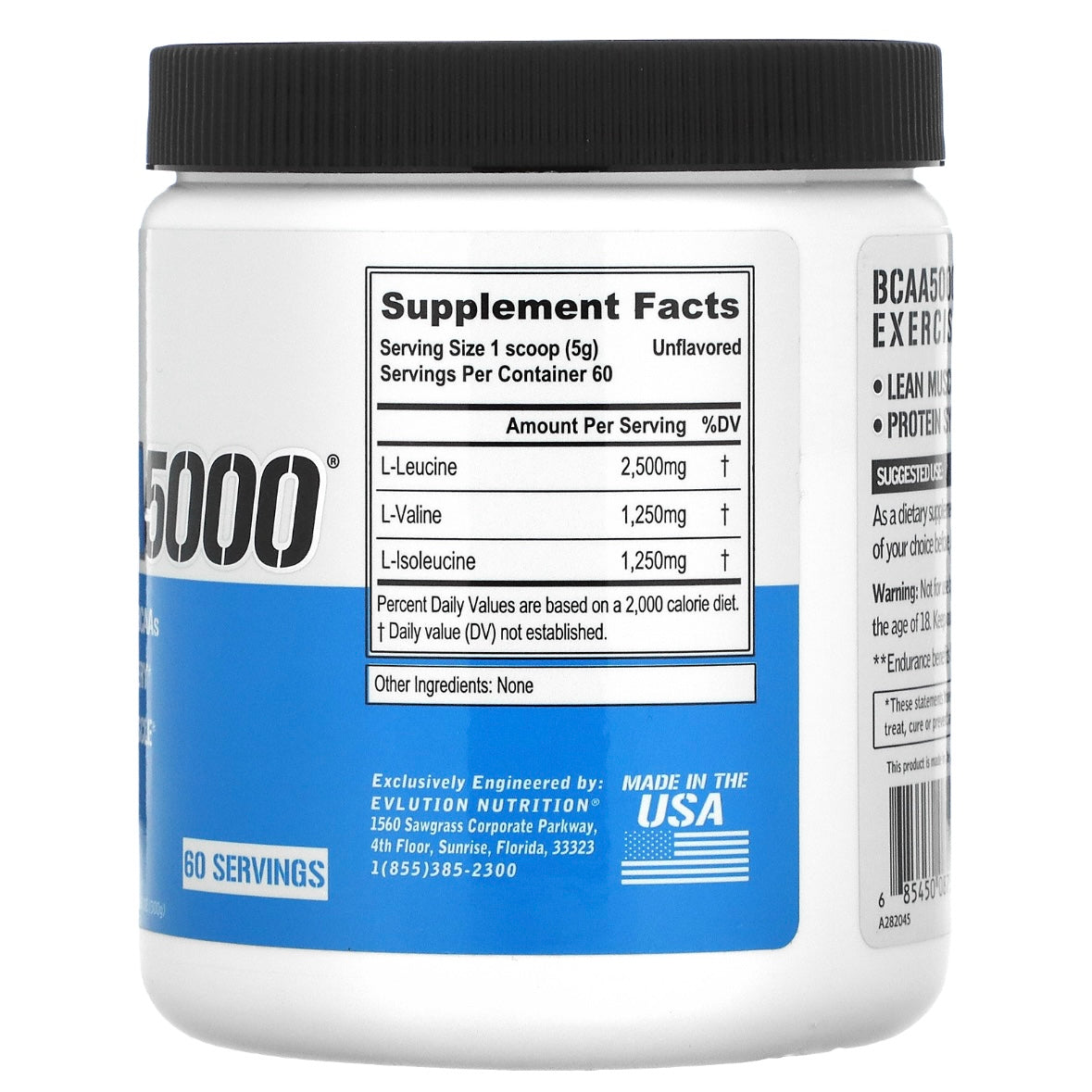 EVL Nutrition BCAA 5000 (60 Servings) 300g Unfavored EXP MAY 2024 - NutriFirst Pte Ltd