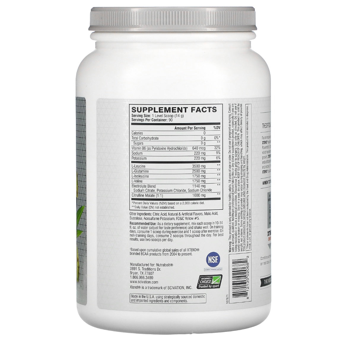 Scivation Xtend BCAAs (90 Servings) Tropic Thunder Exp Dec 2024 - NutriFirst Pte Ltd