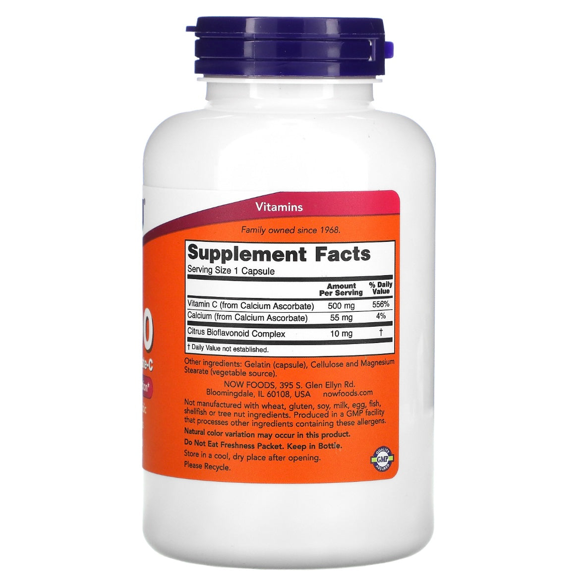 NOW Foods C-500 Calcium Ascorbate-C 250 Capsules - NutriFirst Pte Ltd