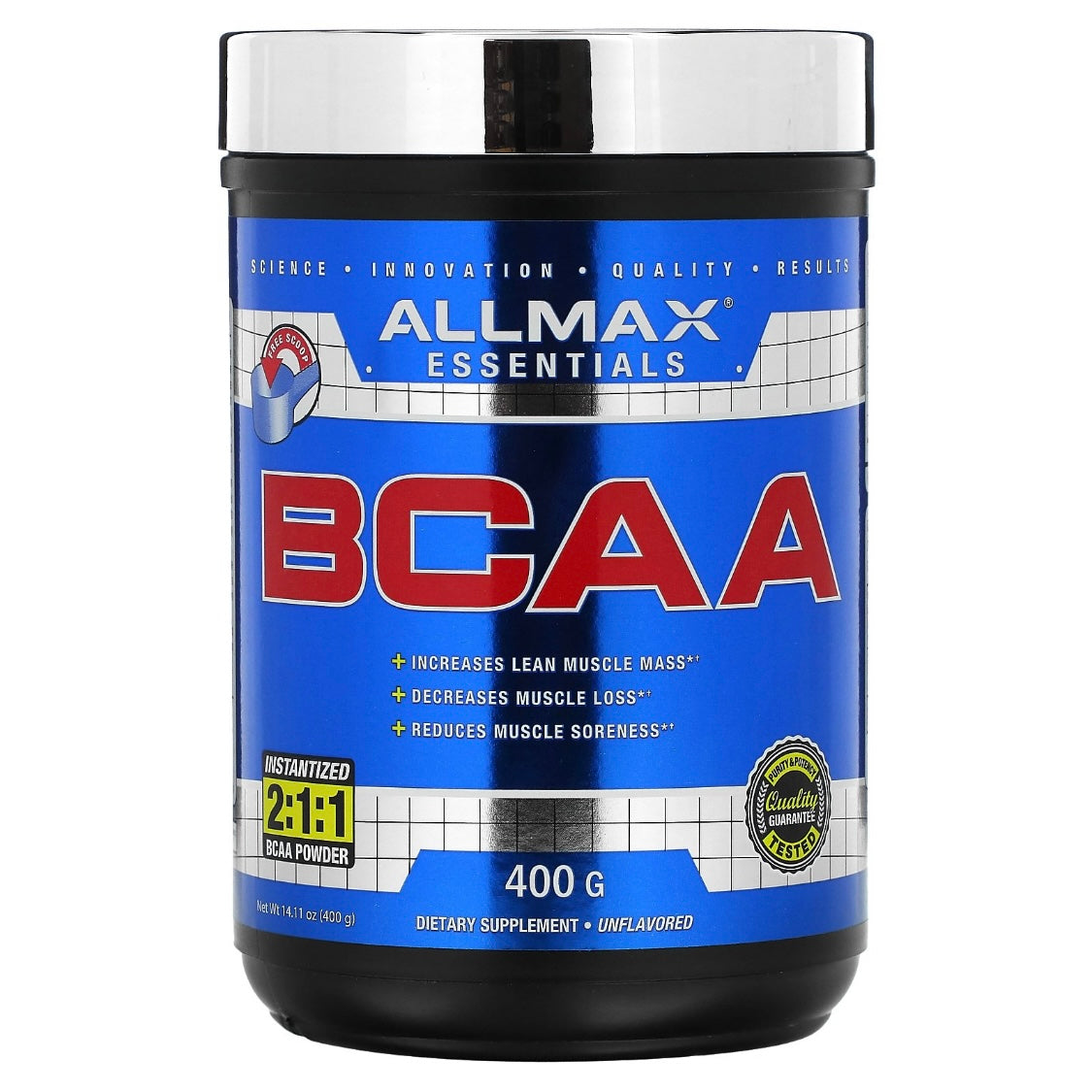 ALLMAX, BCAA Instantized 2:1:1 Powder Unflavored 14.11 oz (400 g) - NutriFirst Pte Ltd