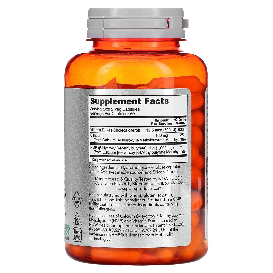 NOW Foods Sports HMB 500 mg 120 Veg Capsules - NutriFirst Pte Ltd