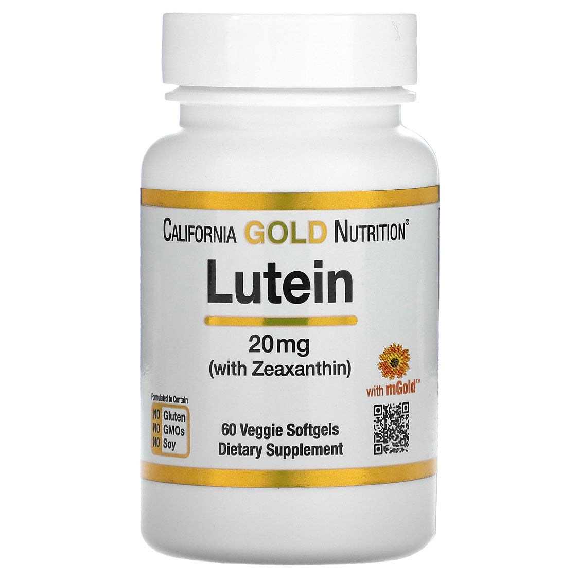 California Gold Nutrition, Lutein with Zeaxanthin, 20 mg, 60 Veggie Softgels Exp May 2024 - NutriFirst Pte Ltd