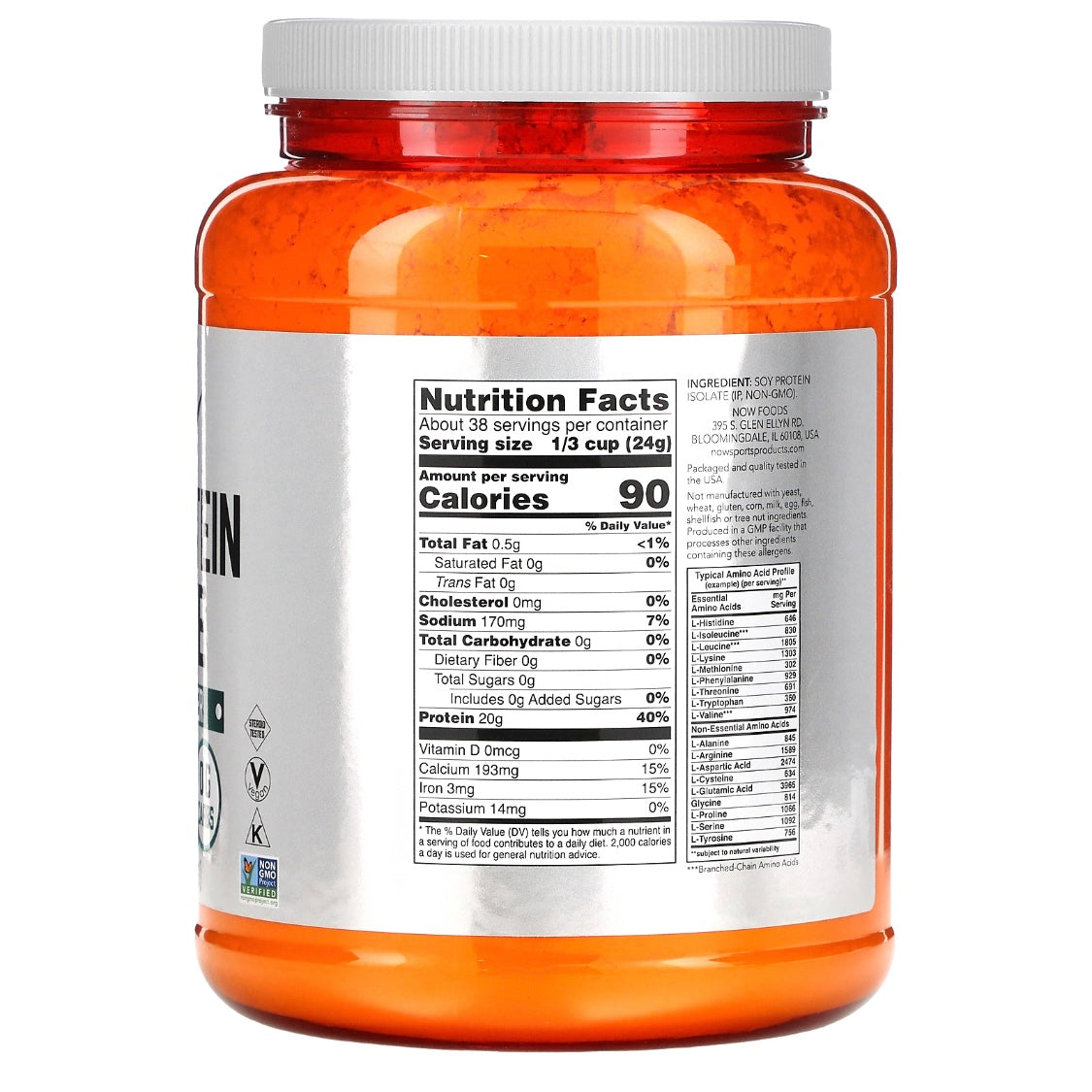 NOW Foods Sports Soy Protein Isolate Pure Unflavored 2 lbs (907 g) Exp Oct 2024 - NutriFirst Pte Ltd