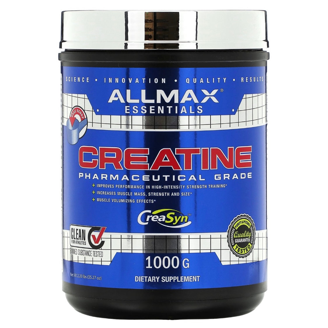 ALLMAX Creatine Powder Pharmaceutical Grade 1,000 g 2.2 lbs (35.27 oz) - NutriFirst Pte Ltd