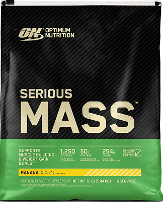 Optimum Nutrition Serious Mass (12 Lbs) Banana EXP May 2026