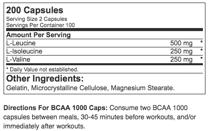 Optimum Nutrition BCAA 1000mg (200 Caps) - NutriFirst Pte Ltd