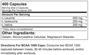 Optimum Nutrition BCAA 1000mg (400 Caps) - NutriFirst Pte Ltd