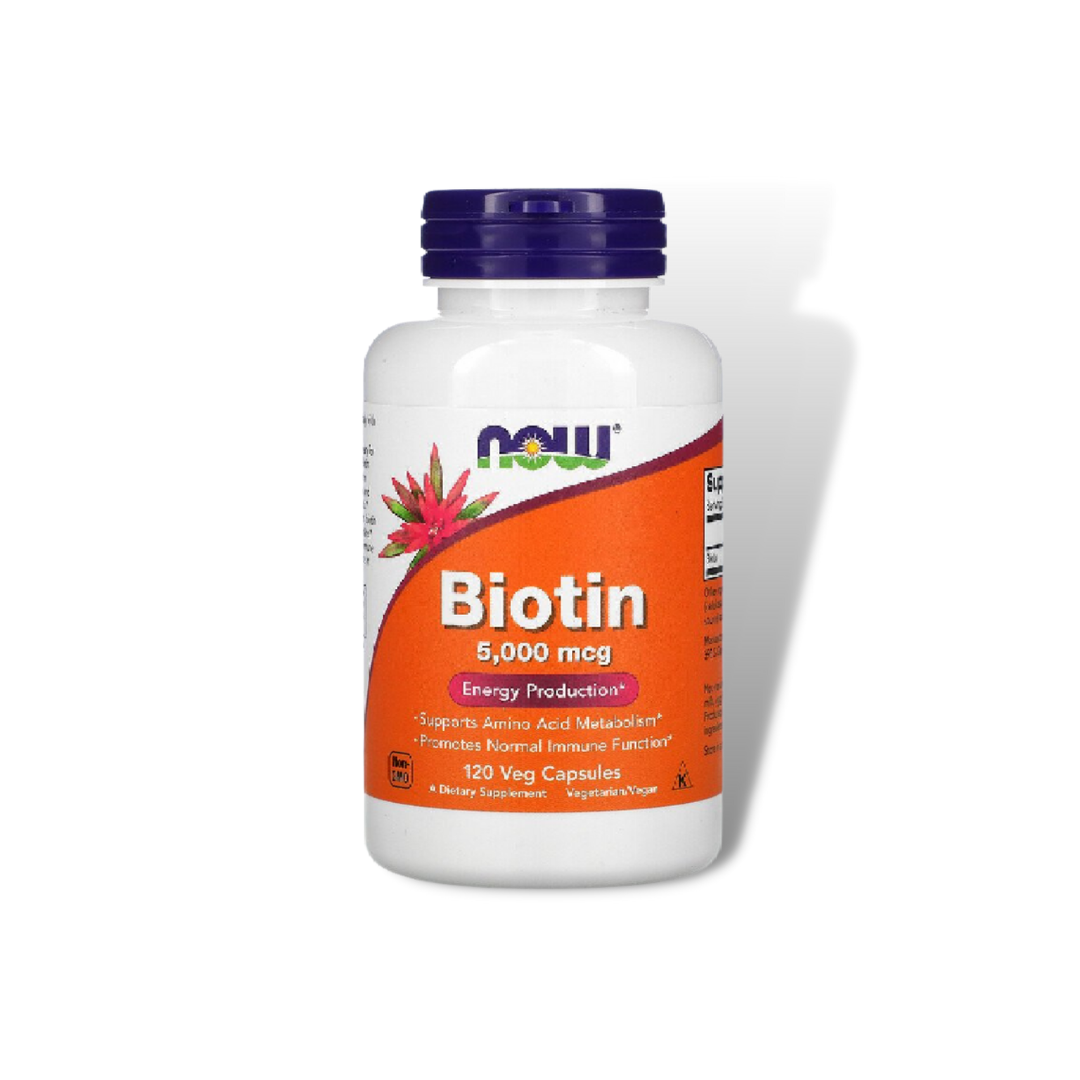 Now Foods Biotin 5,000 mcg (120 VCaps) - NutriFirst Pte Ltd