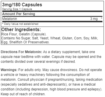 NOW Melatonin 3mg (180 Caps) - NutriFirst Pte Ltd