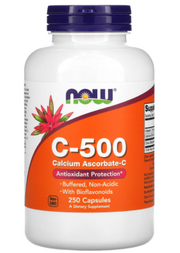 NOW Vitamin c-500 with Rose Hips (250tabs) - NutriFirst Pte Ltd